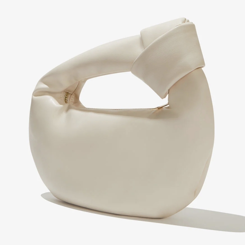 Melie Bianco Alexandra cream vegan leather top handle bag